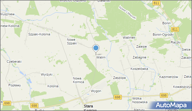 mapa Walim, Walim gmina Stara Kornica na mapie Targeo